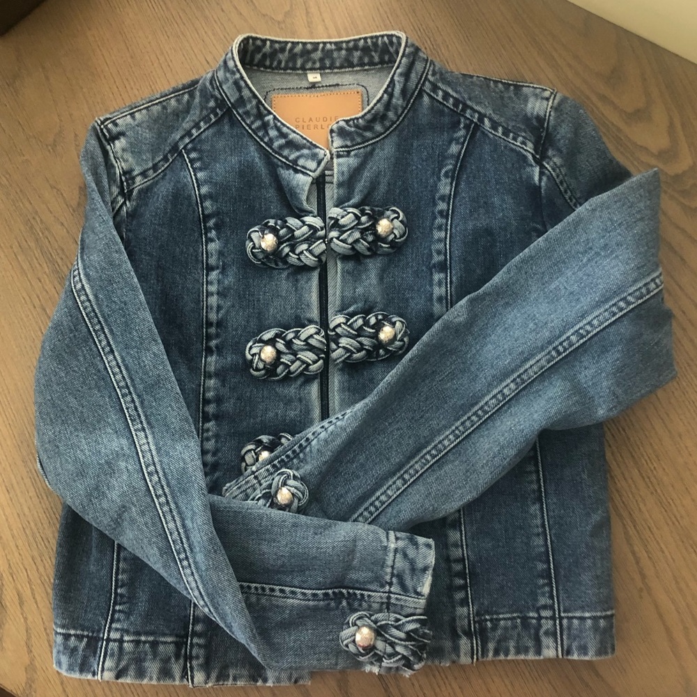 Claudie Pierlot jean jacket with braided detail